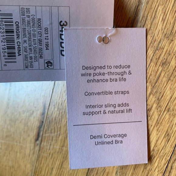 UNLINED DEMI CUT BRA GRAY 34DDD AUDEN - Picture 8 of 8